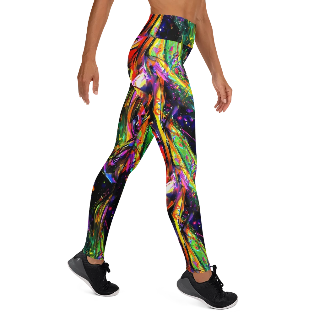 Galactic Flamenco on Yoga Leggings — Right