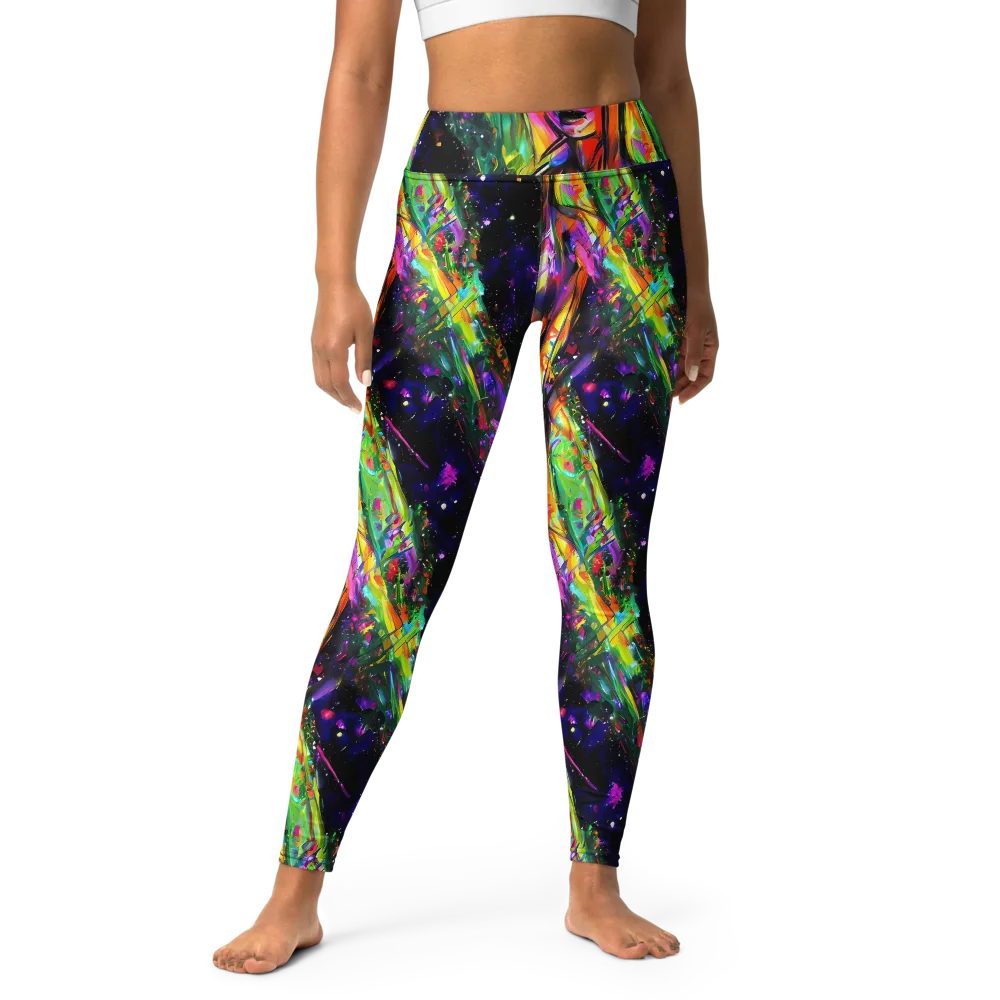 Galactic Flamenco on Yoga Leggings — Front