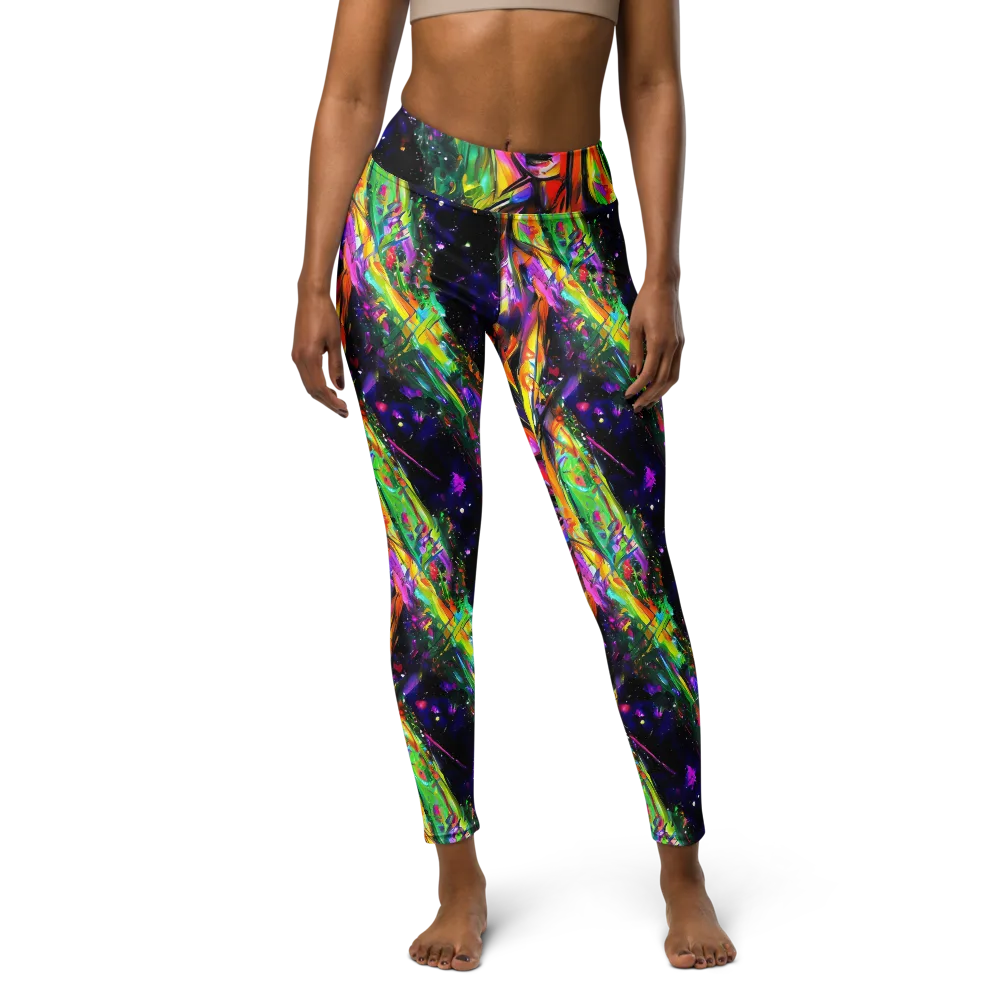 Galactic Flamenco on Yoga Leggings — Front
