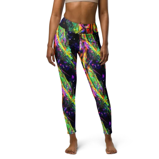 Galactic Flamenco on a Yoga Leggings