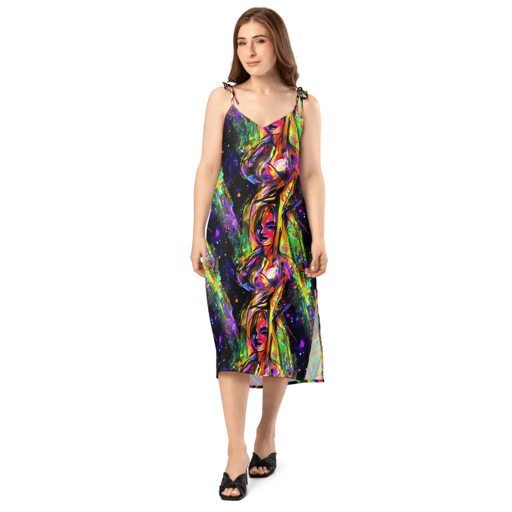 Galactic Flamenco on Slip Dress — Front