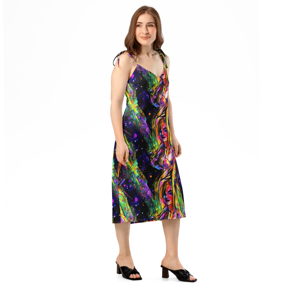 Galactic Flamenco on Slip Dress — Right Front