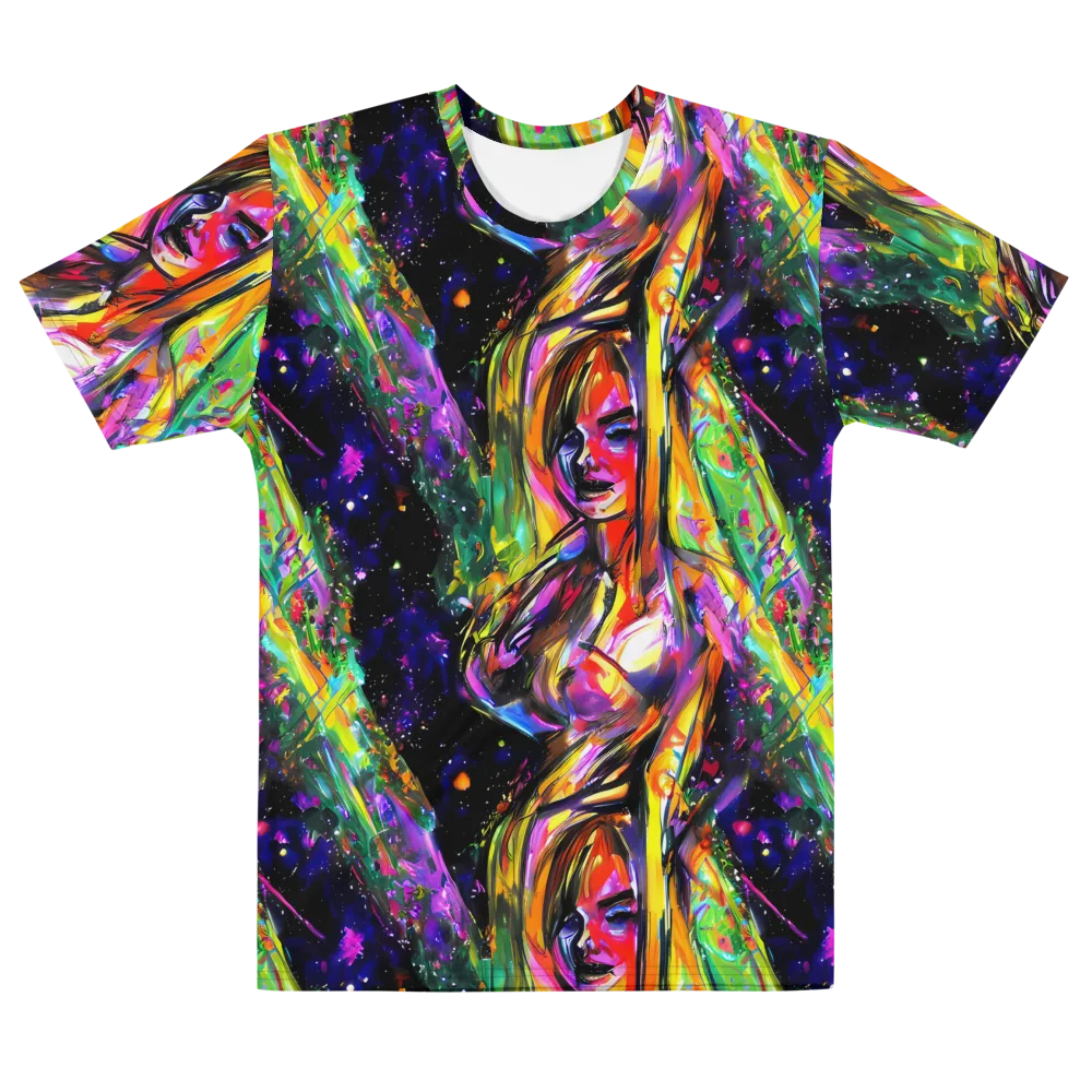 Galactic Flamenco on Men's Cotton Crew Neck T-Shirt — Front