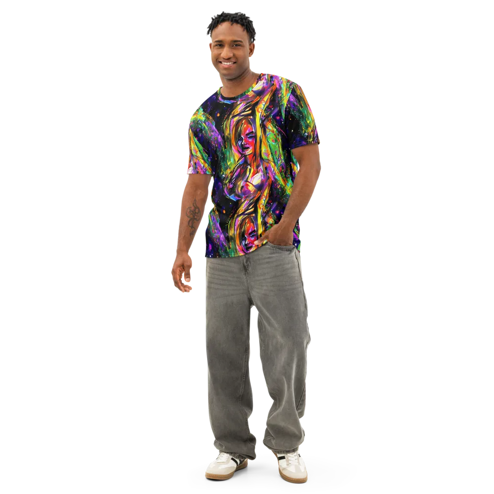 Galactic Flamenco on Men's Cotton Crew Neck T-Shirt — Front