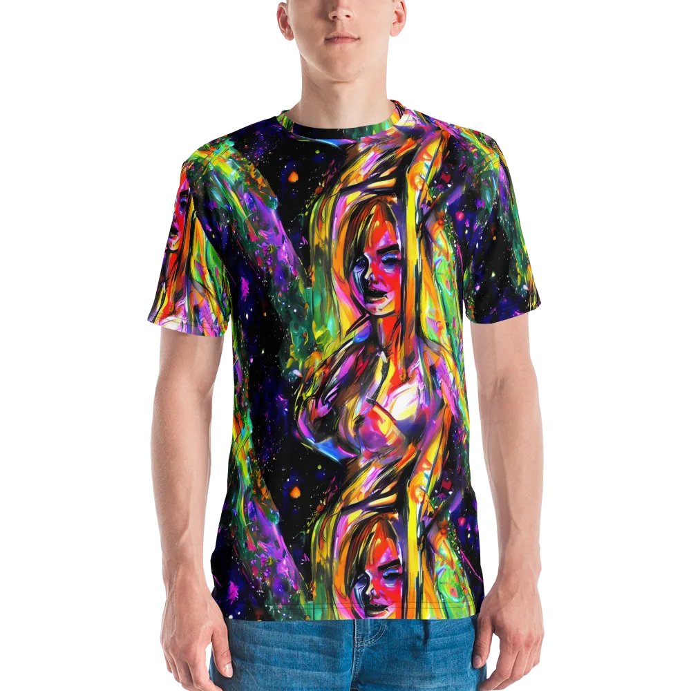 Galactic Flamenco on Men's Crew Neck T-Shirt — Front