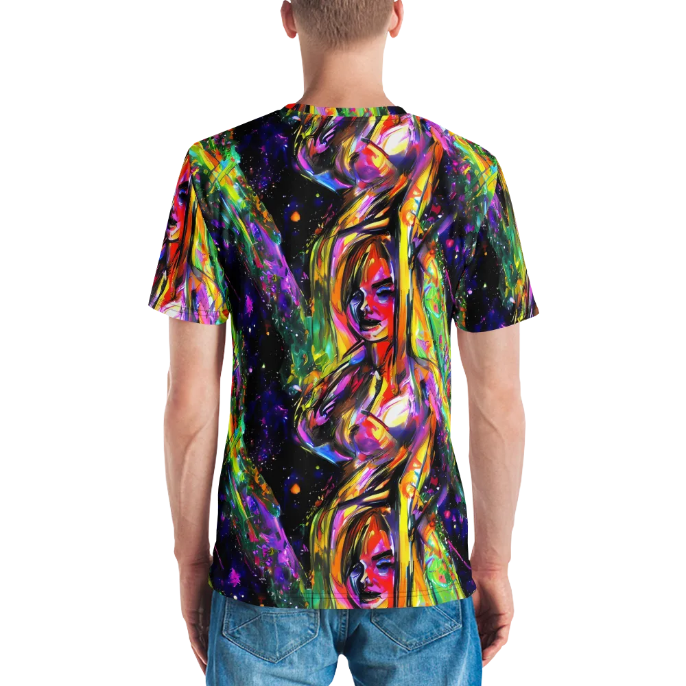 Galactic Flamenco on Men's Crew Neck T-Shirt — Back