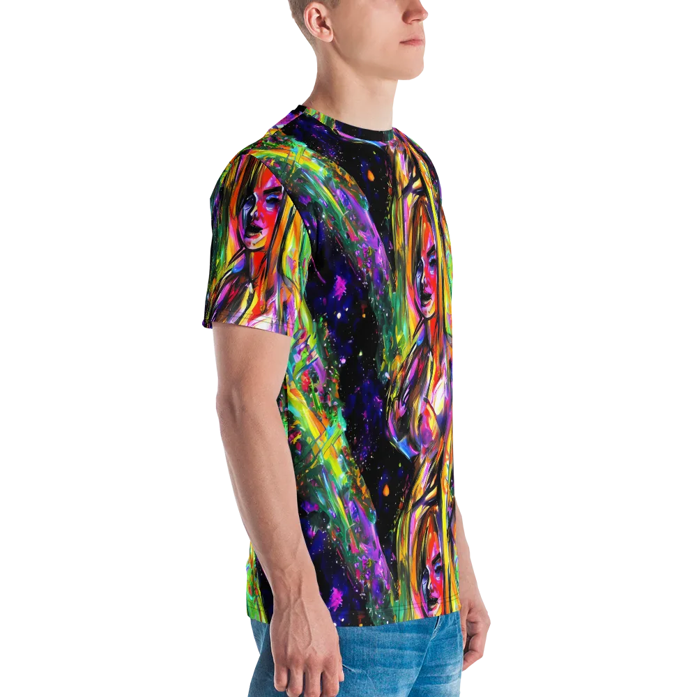 Galactic Flamenco on Men's Crew Neck T-Shirt — Right