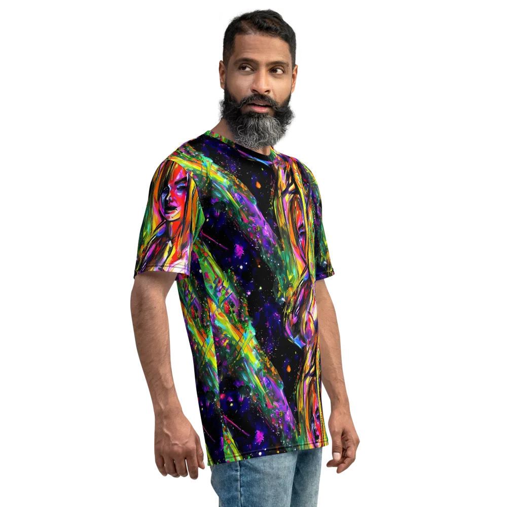 Galactic Flamenco on Men's Crew Neck T-Shirt — Right