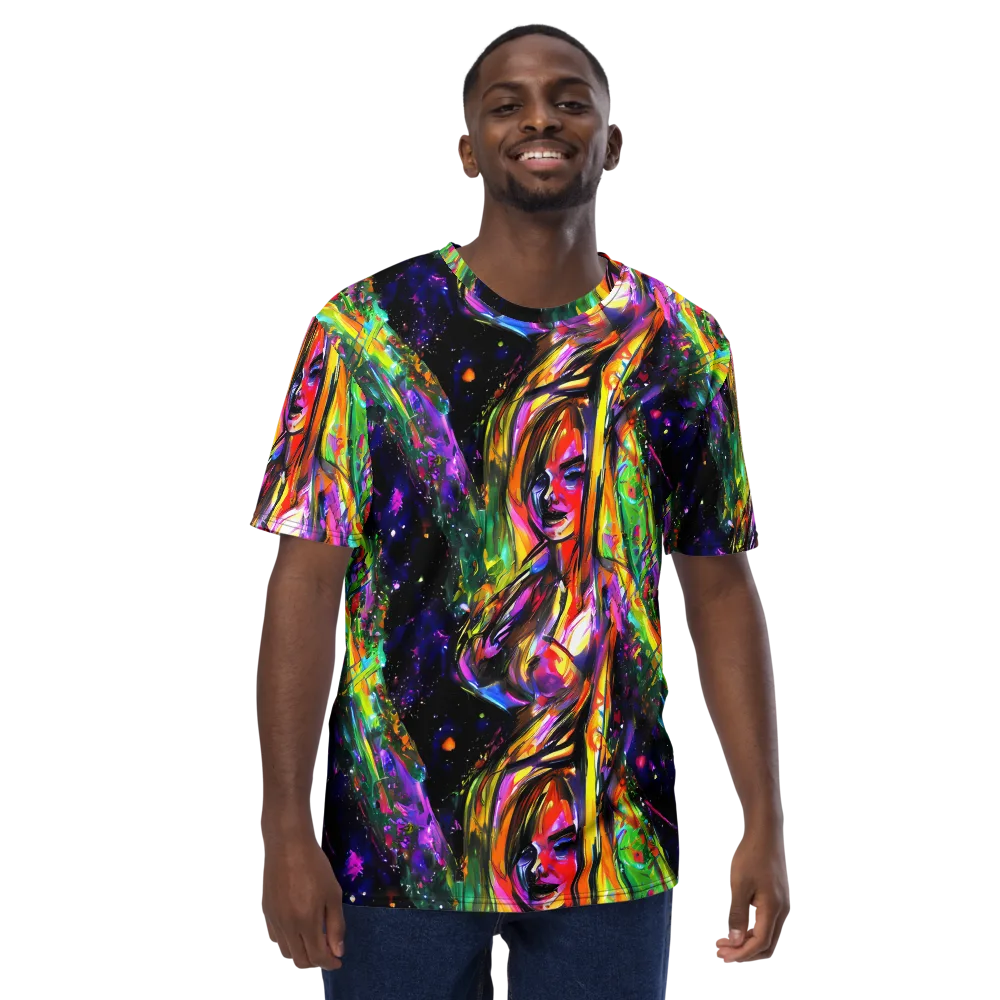 Galactic Flamenco on Men's Crew Neck T-Shirt — Front