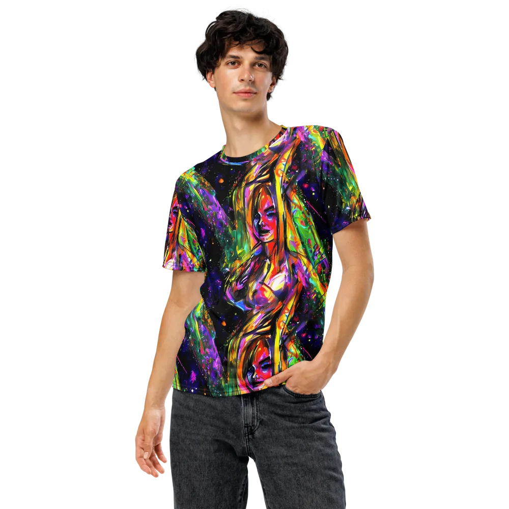 Galactic Flamenco on Men's Crew Neck T-Shirt — Front
