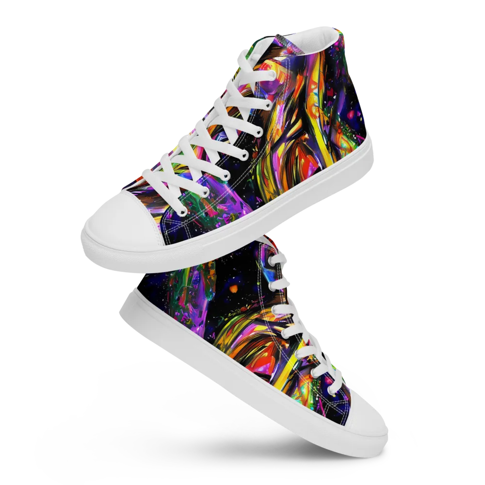 Galactic Flamenco on Men's High Top Canvas Shoes — Front