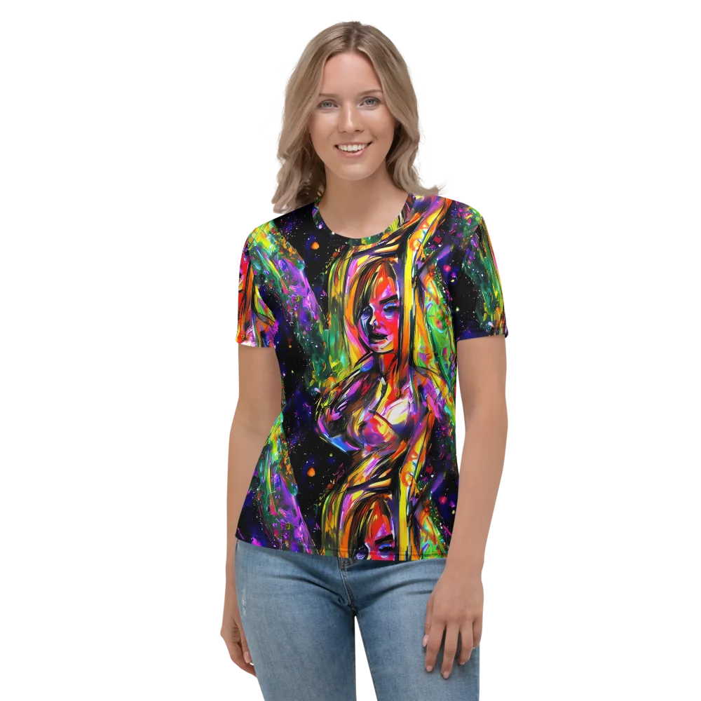 Galactic Flamenco on Women's Crew Neck T-Shirt — Front
