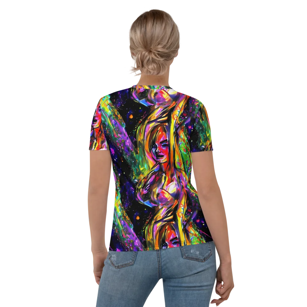 Galactic Flamenco on Women's Crew Neck T-Shirt — Back