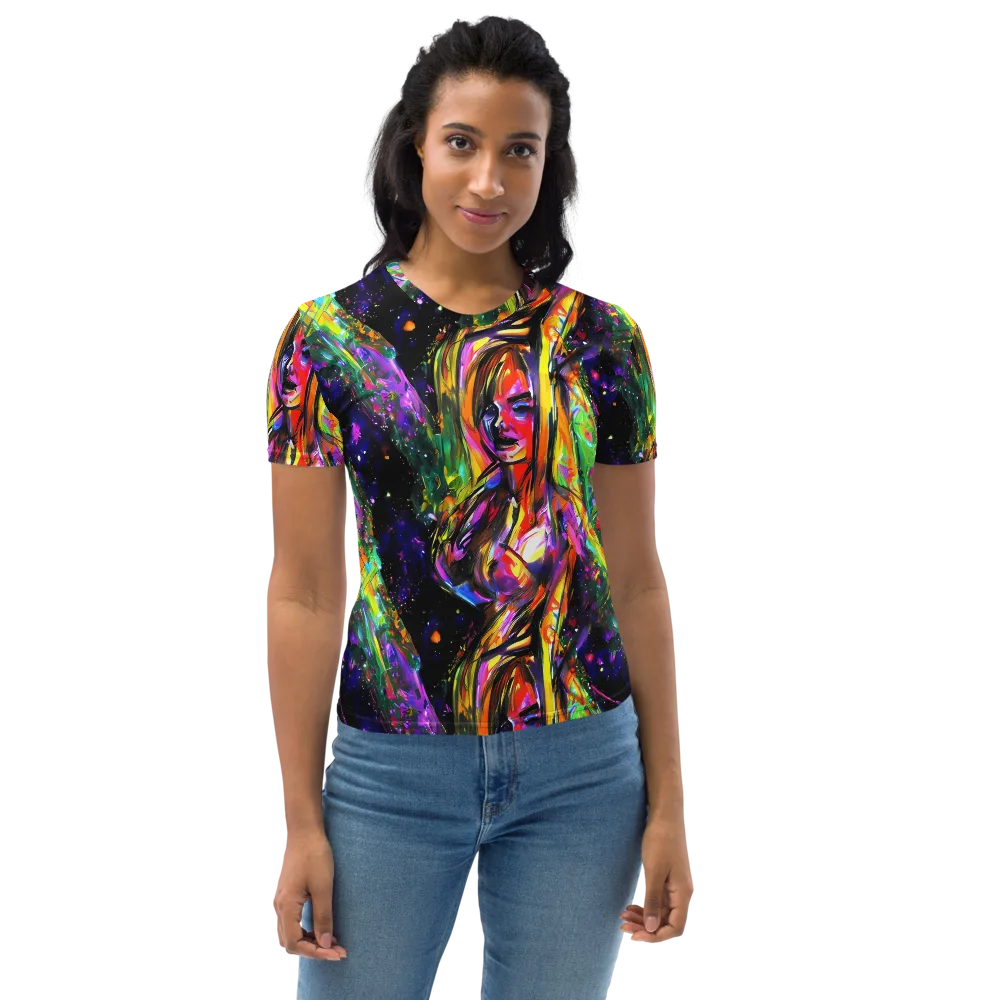 Galactic Flamenco on Women's Crew Neck T-Shirt — Front
