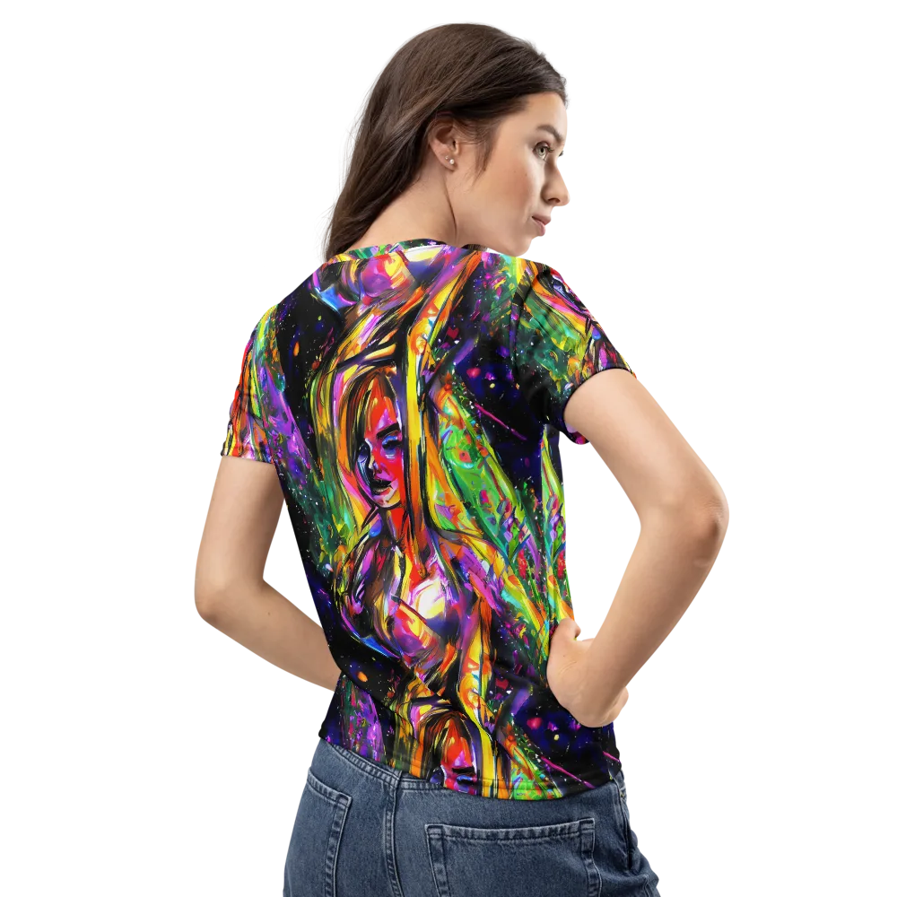 Galactic Flamenco on Women's Crew Neck T-Shirt — Back