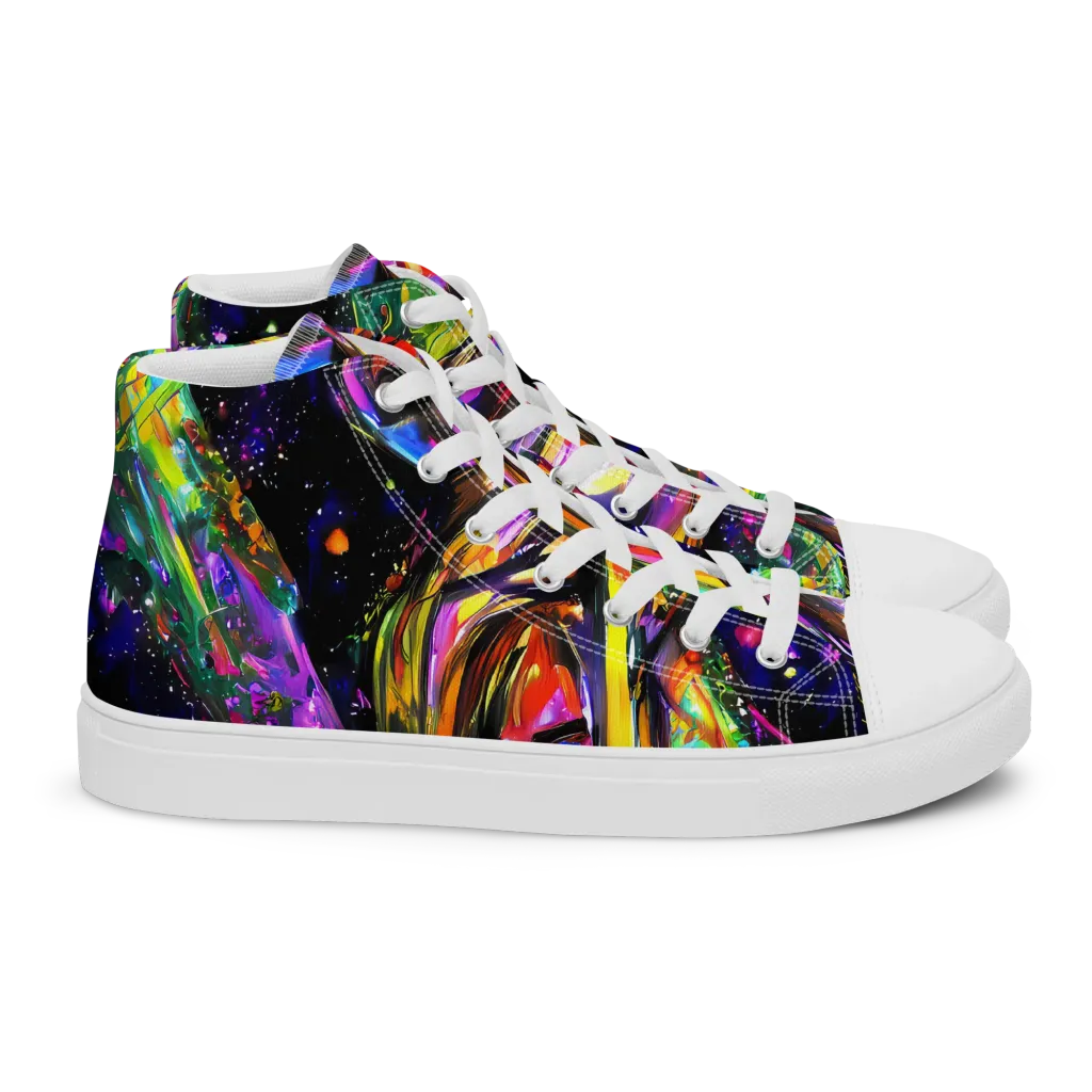 Galactic Flamenco on Women's High Top Canvas Shoes — Right