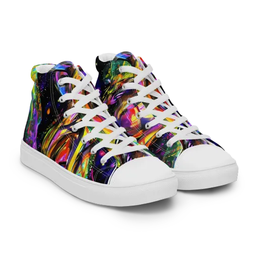 Galactic Flamenco on a Women's High Top Canvas Shoes