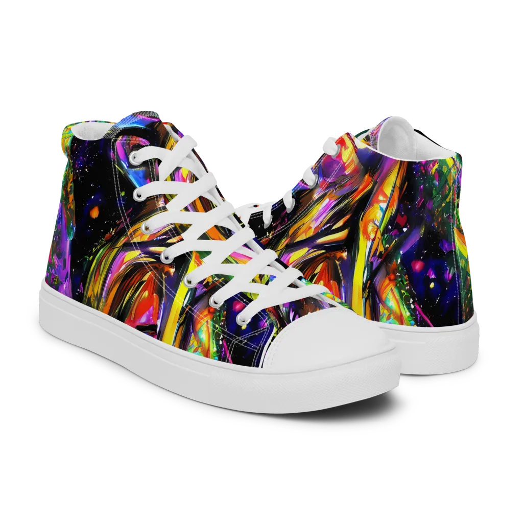 Galactic Flamenco on Women's High Top Canvas Shoes — Right