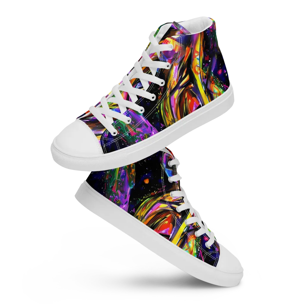 Galactic Flamenco on Women's High Top Canvas Shoes — Front