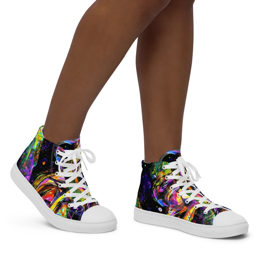 Galactic Flamenco on Women's High Top Canvas Shoes — Right