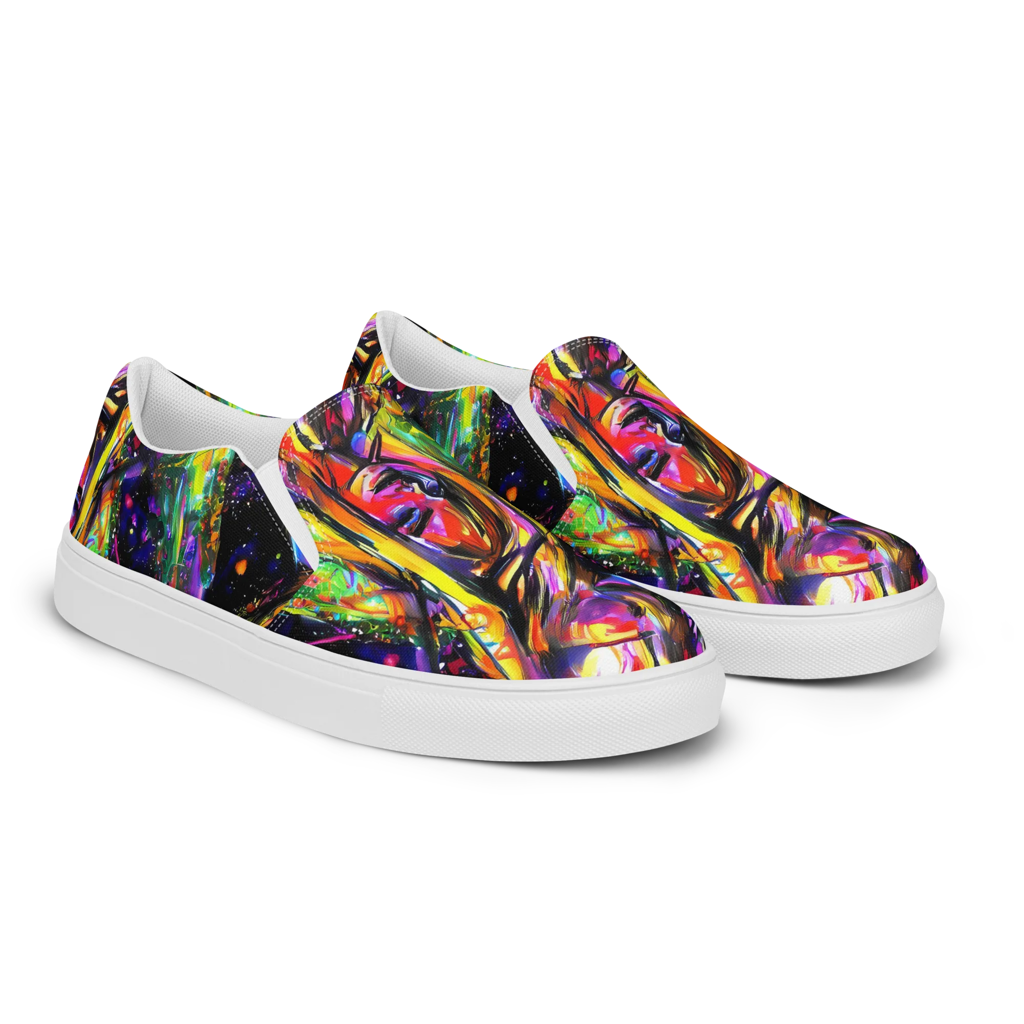 Galactic Flamenco on Men's Slip-On Canvas Shoes — Right Front