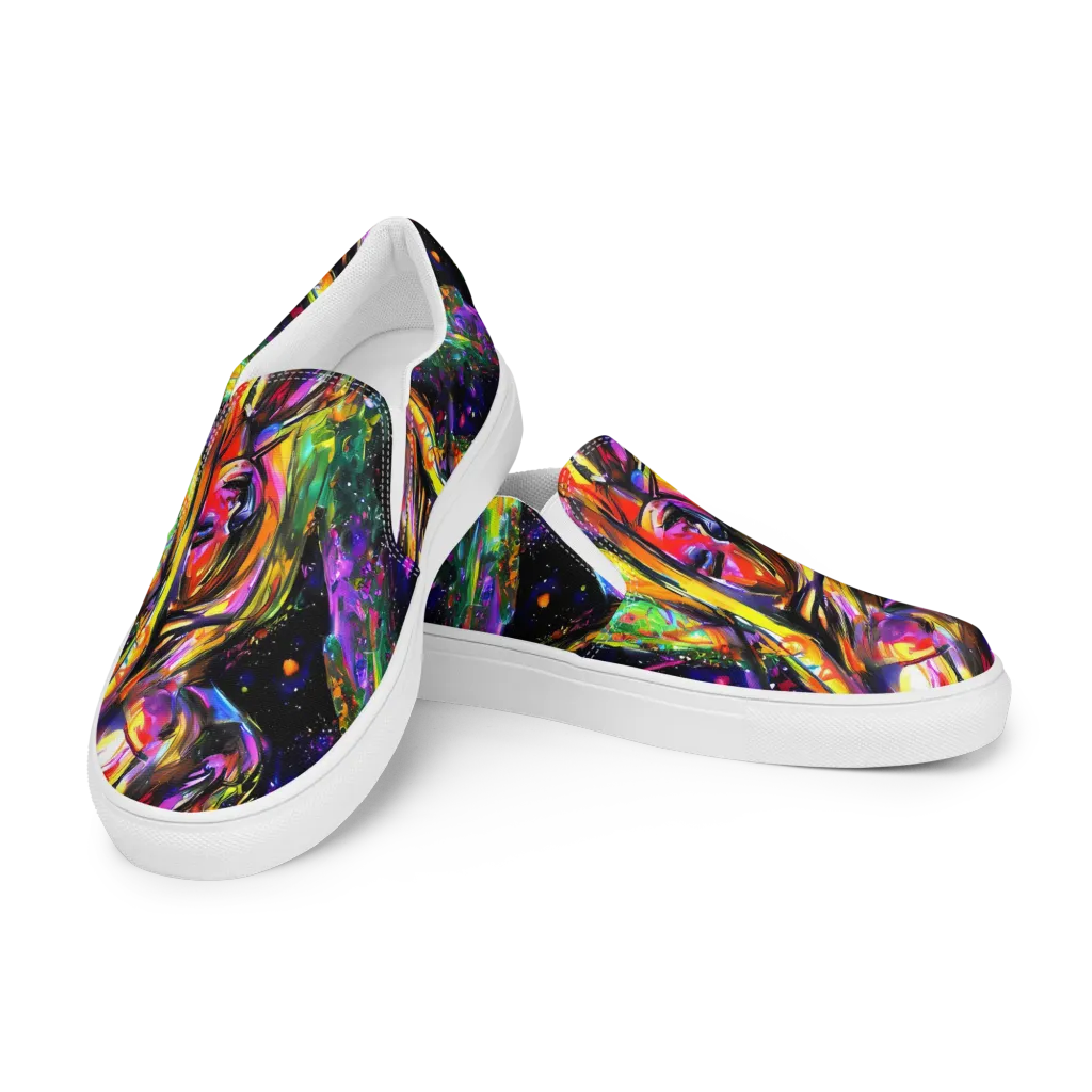 Galactic Flamenco on Men's Slip-On Canvas Shoes — Left Front