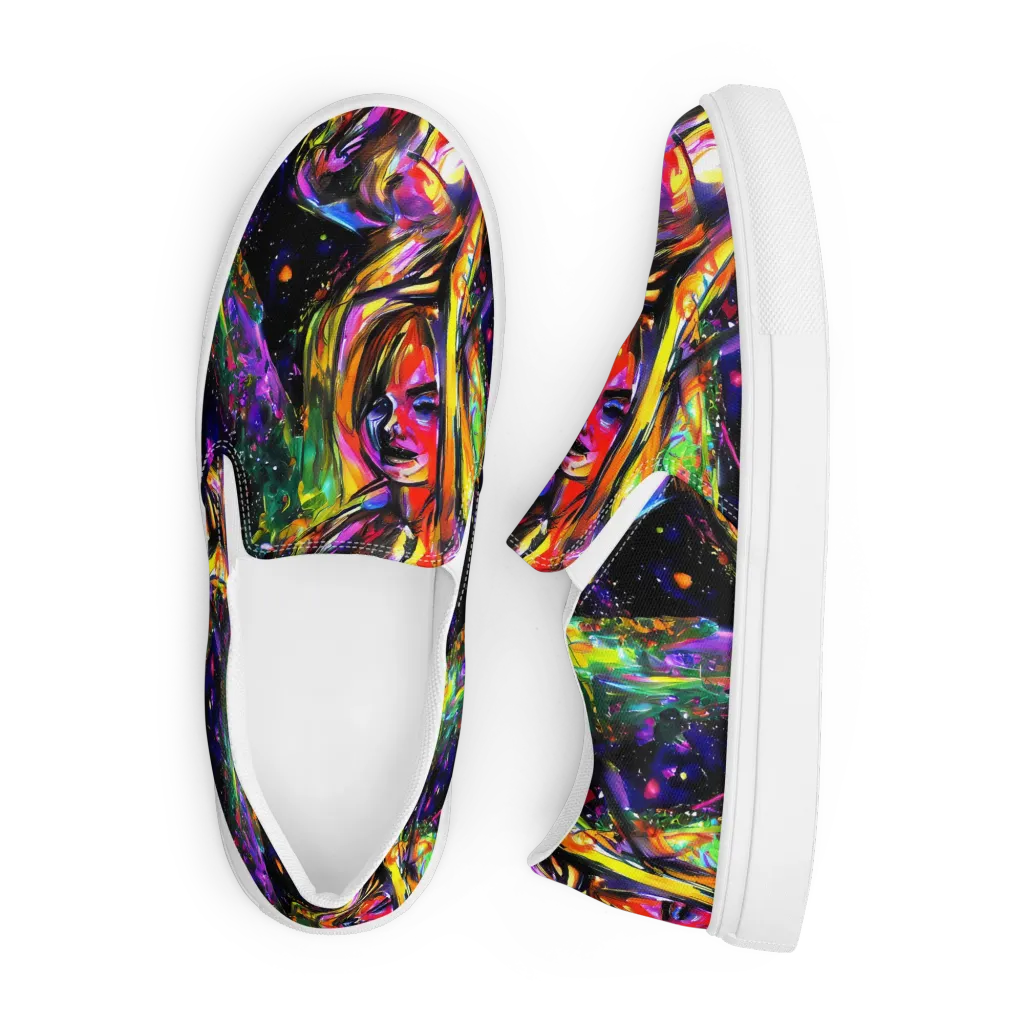 Galactic Flamenco on Men's Slip-On Canvas Shoes — Front