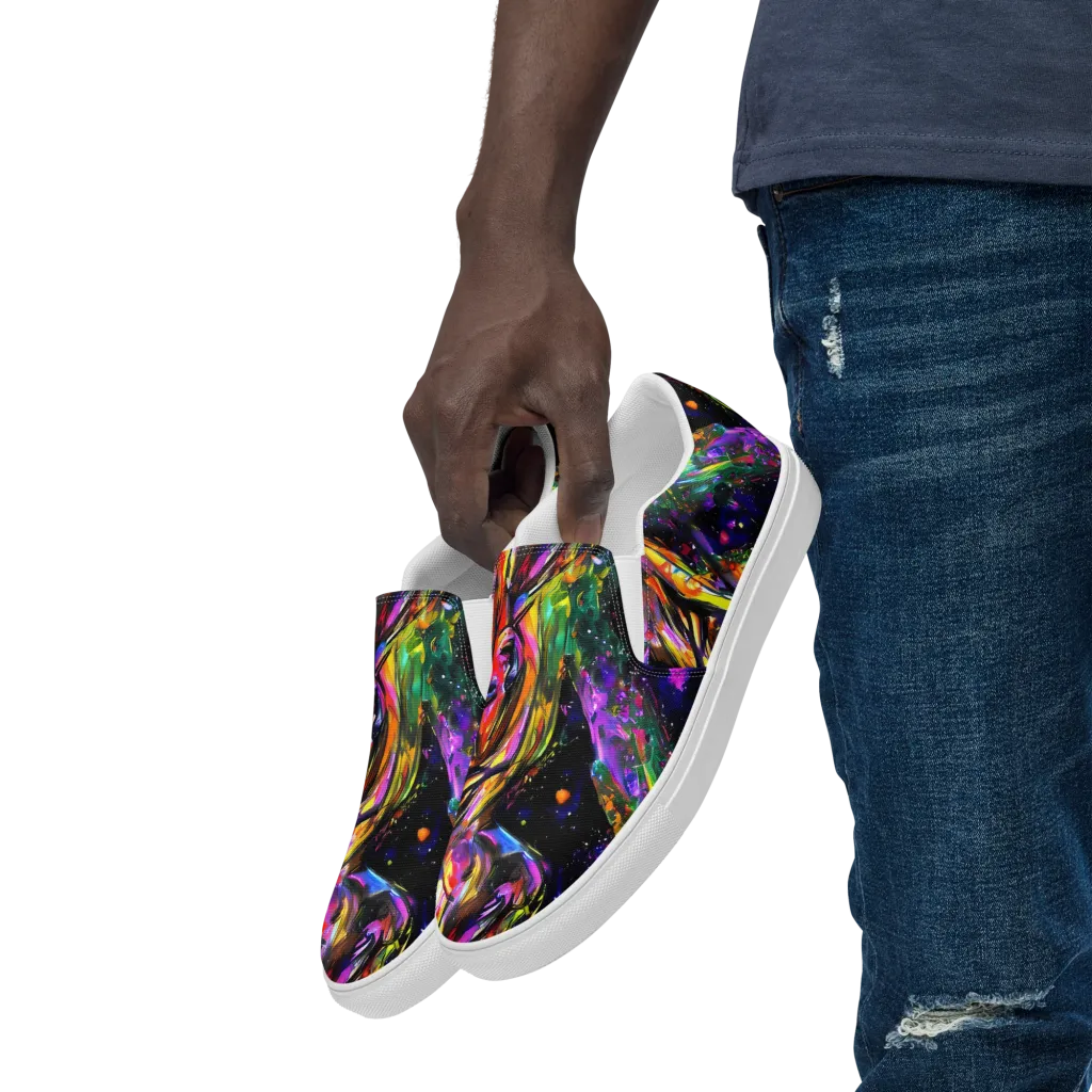 Galactic Flamenco on Men's Slip-On Canvas Shoes — Left Front
