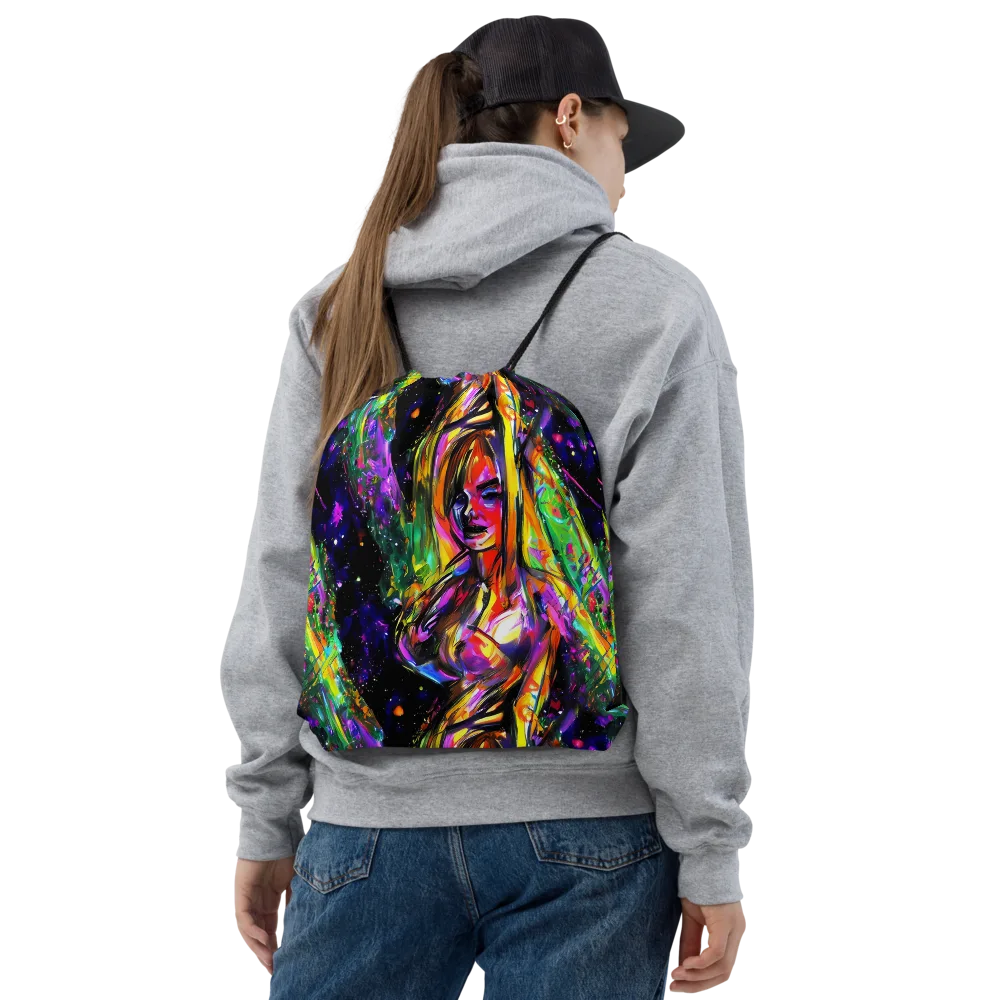 Galactic Flamenco on Drawstring Bag — Front