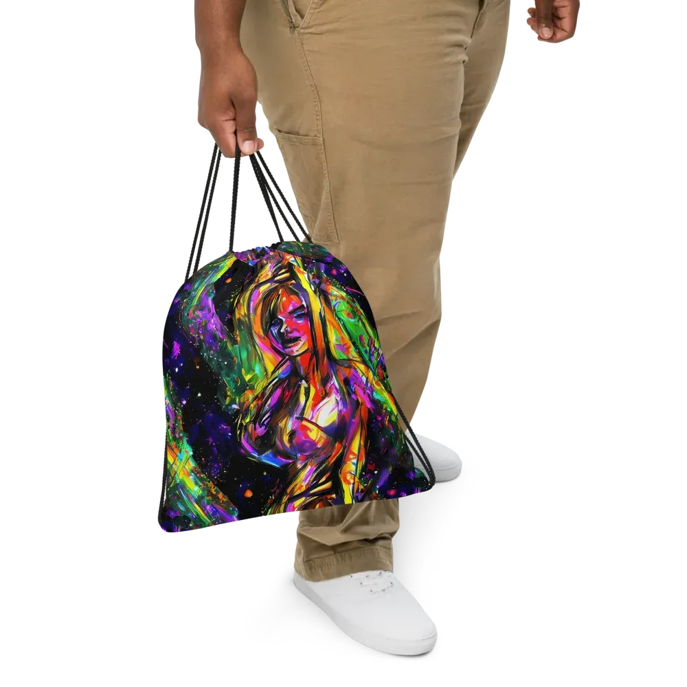 Galactic Flamenco on Drawstring Bag — Front