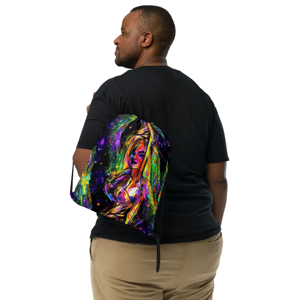 Galactic Flamenco on Drawstring Bag — Front
