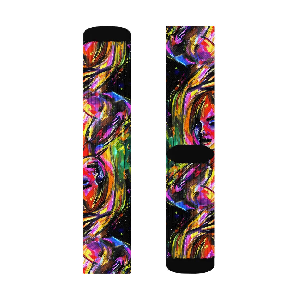 Galactic Flamenco on Socks — Left Sock