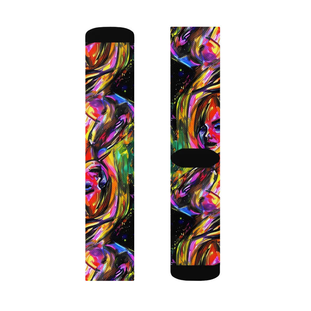 Galactic Flamenco on Socks — Right Sock