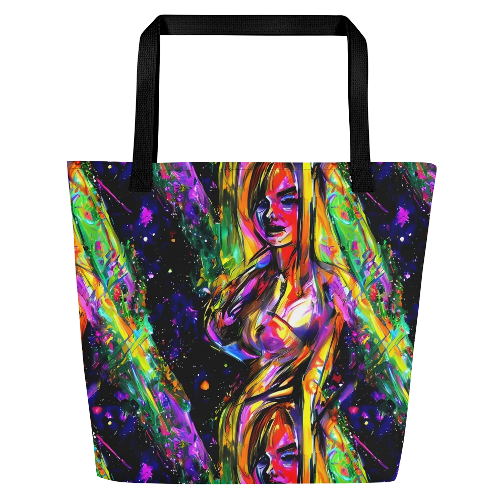 Galactic Flamenco on Large Tote Bag W/ Pocket — Front