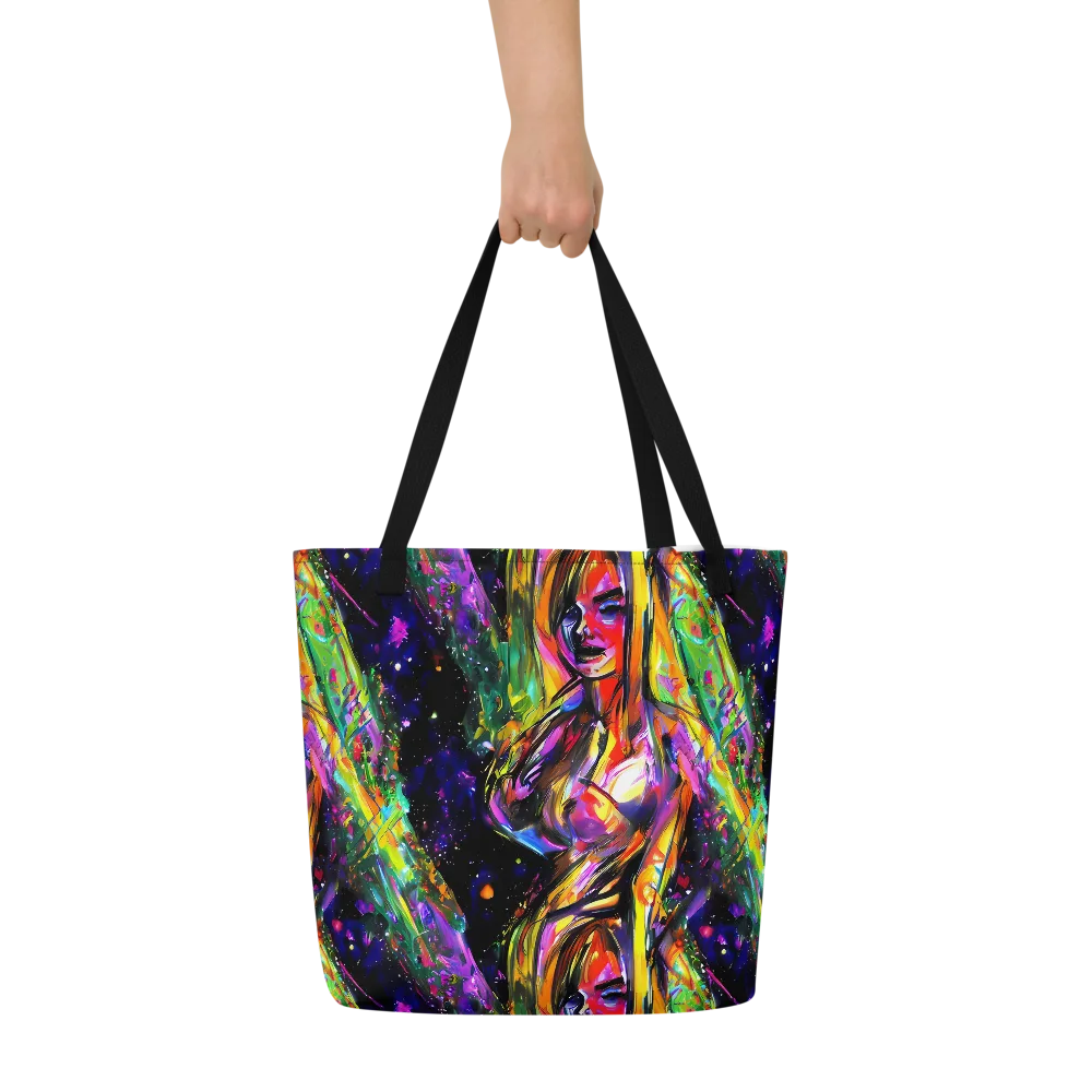 Galactic Flamenco on Large Tote Bag W/ Pocket — Front