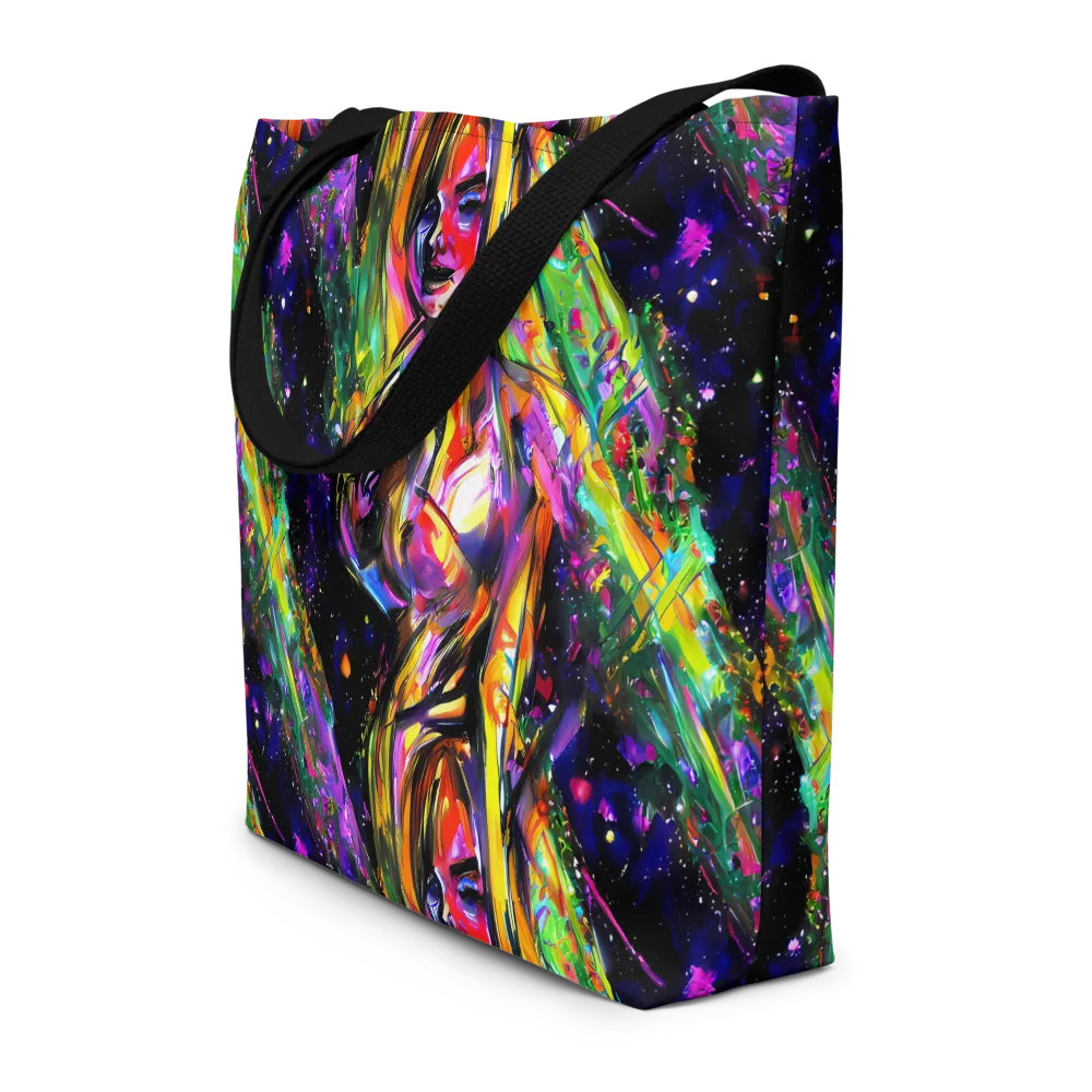 Galactic Flamenco on Large Tote Bag W/ Pocket — Front