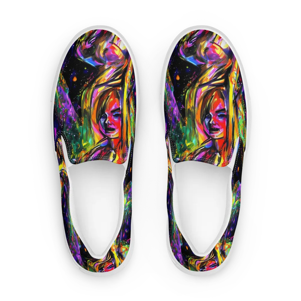 Galactic Flamenco on Women's Slip-On Canvas Shoes — Front