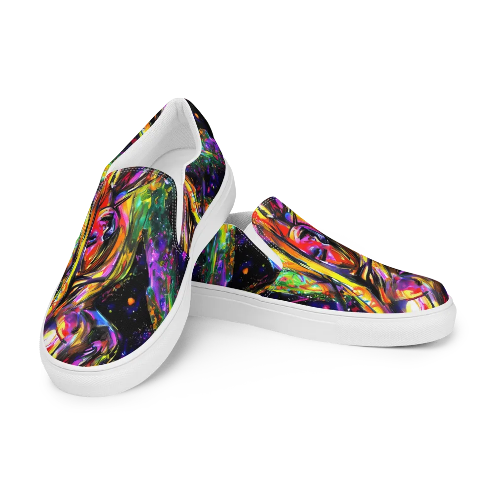 Galactic Flamenco on Women's Slip-On Canvas Shoes — Left Front