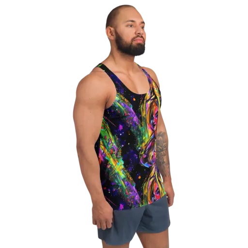 Galactic Flamenco on a Men's Tank Top