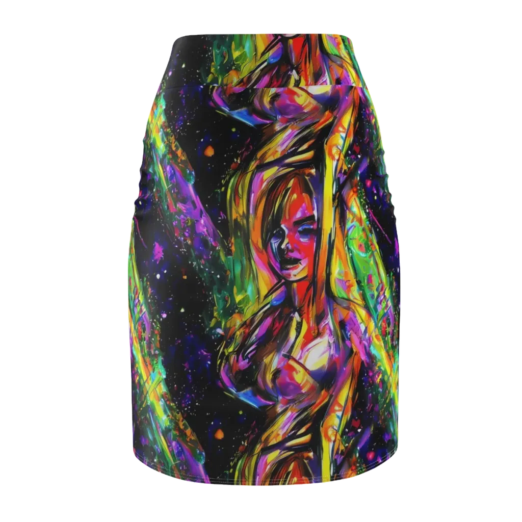 Galactic Flamenco on Pencil Skirt — Back