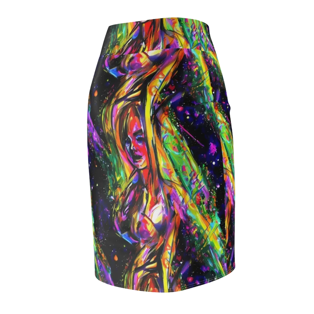 Galactic Flamenco on Pencil Skirt — Back Side