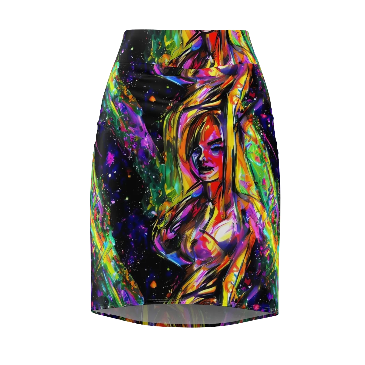 Galactic Flamenco on Pencil Skirt — Front