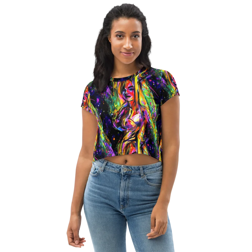 Galactic Flamenco on Crop Tee — Front