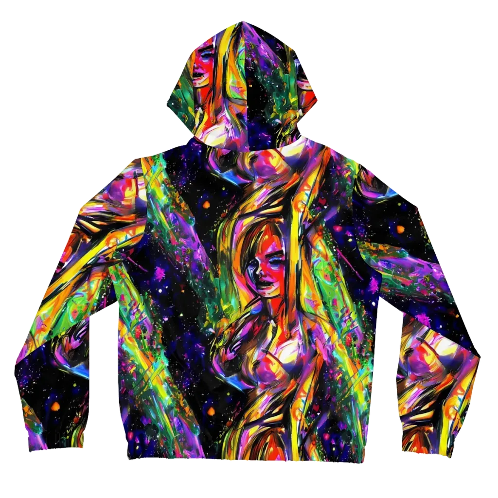 Galactic Flamenco on Women's Full-Zip Hoodie — Back