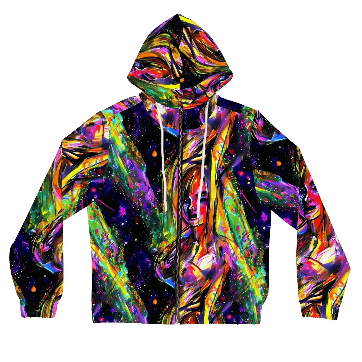 Galactic Flamenco on Women's Full-Zip Hoodie — Front