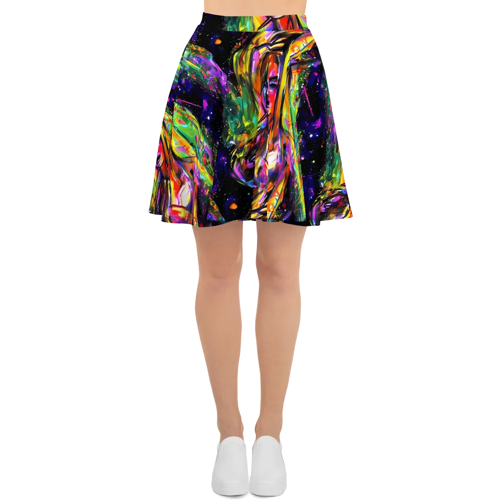 Galactic Flamenco on Skater Skirt — Front