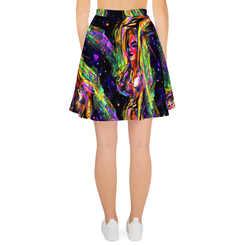 Galactic Flamenco on Skater Skirt — Back