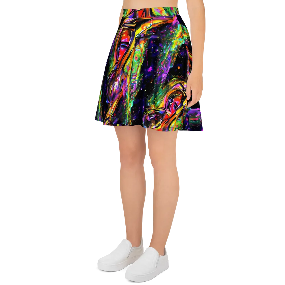 Galactic Flamenco on Skater Skirt — Left