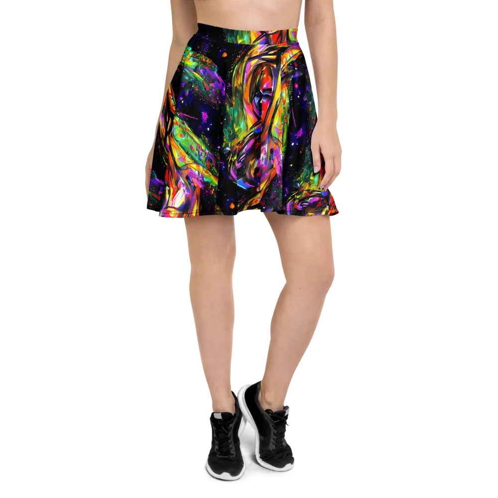 Galactic Flamenco on Skater Skirt — Front