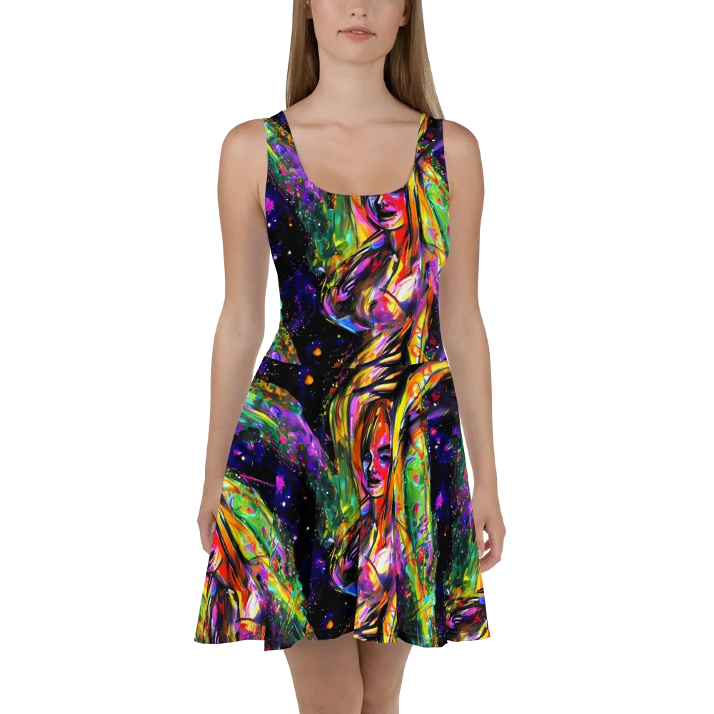 Galactic Flamenco on Skater Dress — Front